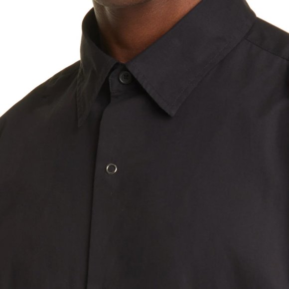 Acne Oversize Short Sleeve Button-Up Shirt (Black) - Picture 4 of 9